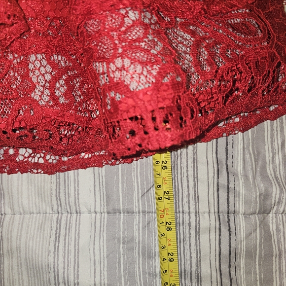 Laura Ashley Girls Red Lace Fit & Flare Dress Size 6 Floral Bow Accents - Picture 12 of 12